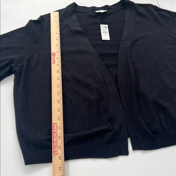New Talbots Black Open Front Lightweight Knit Cardigan Shrug 1X - Picture 6 of 8